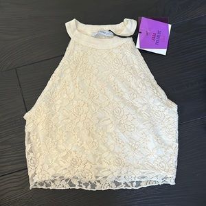 Zara ivory lace crop top size Small New with tags!